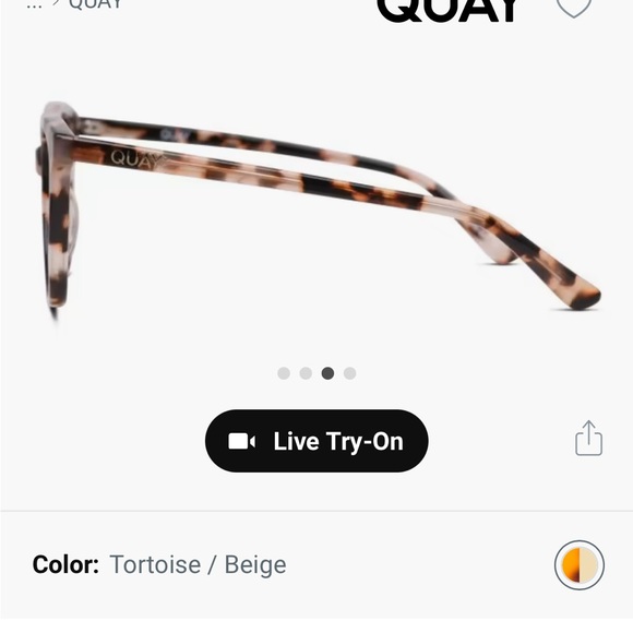 Quay Blue Light Tortoiseshell Cat-Eye Glasses and case - Picture 3 of 7